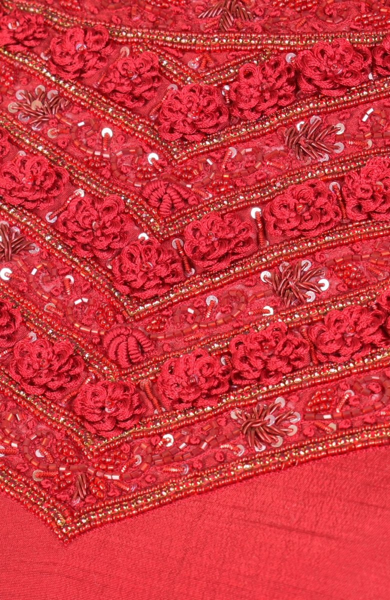 Hand Embroidered Red Short Dress - Image 3