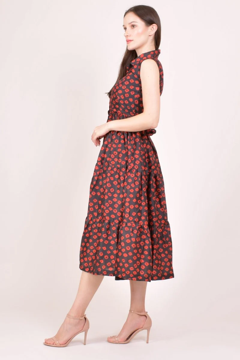 Black Collared Midi Dress - Image 4