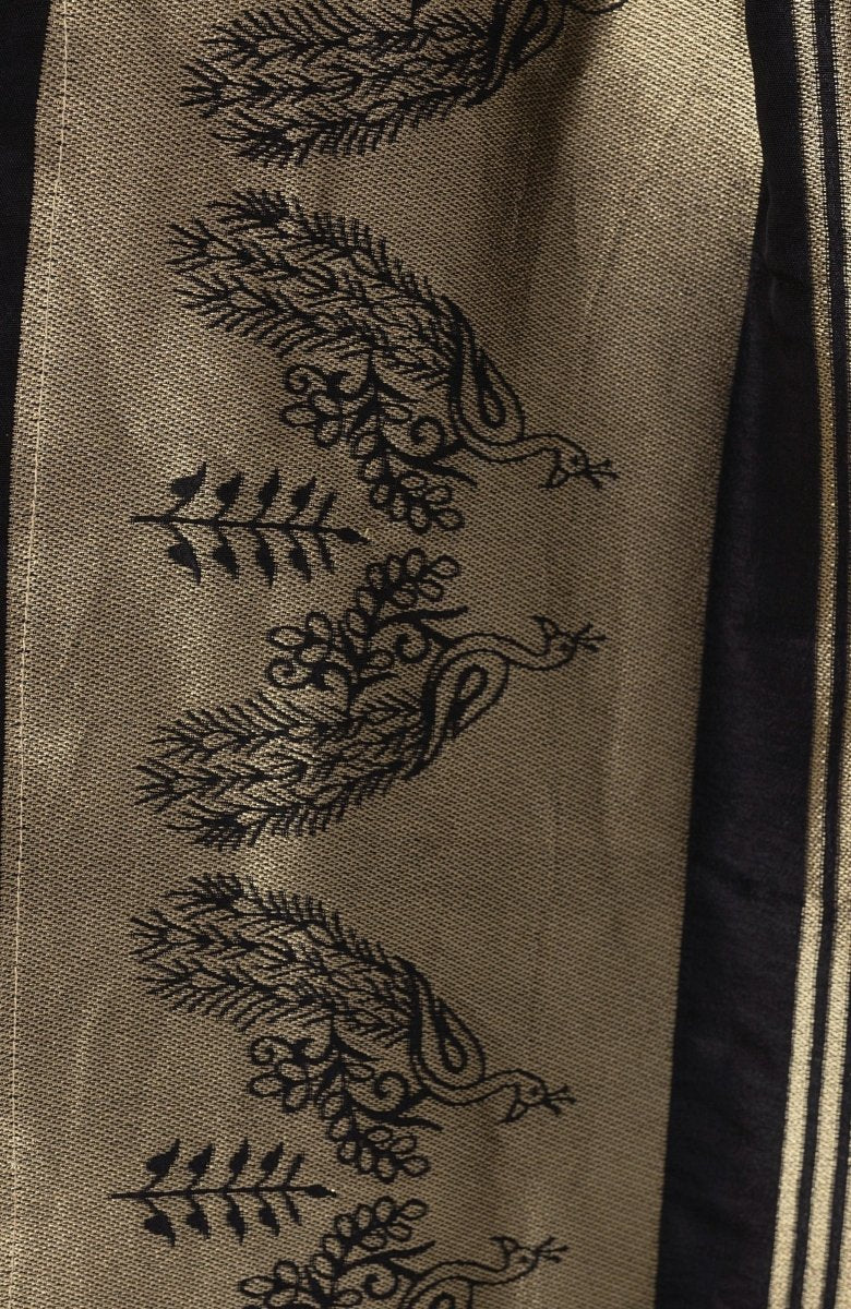 Black Pre Stitched Saree with Hand Embroidered Blouse - Image 5
