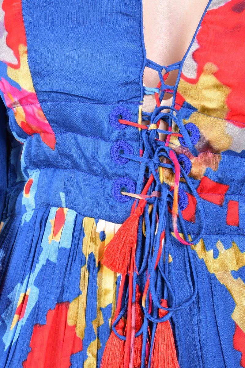 Blue Angel Sleeves Ruffle Maxi Sundress - Image 3