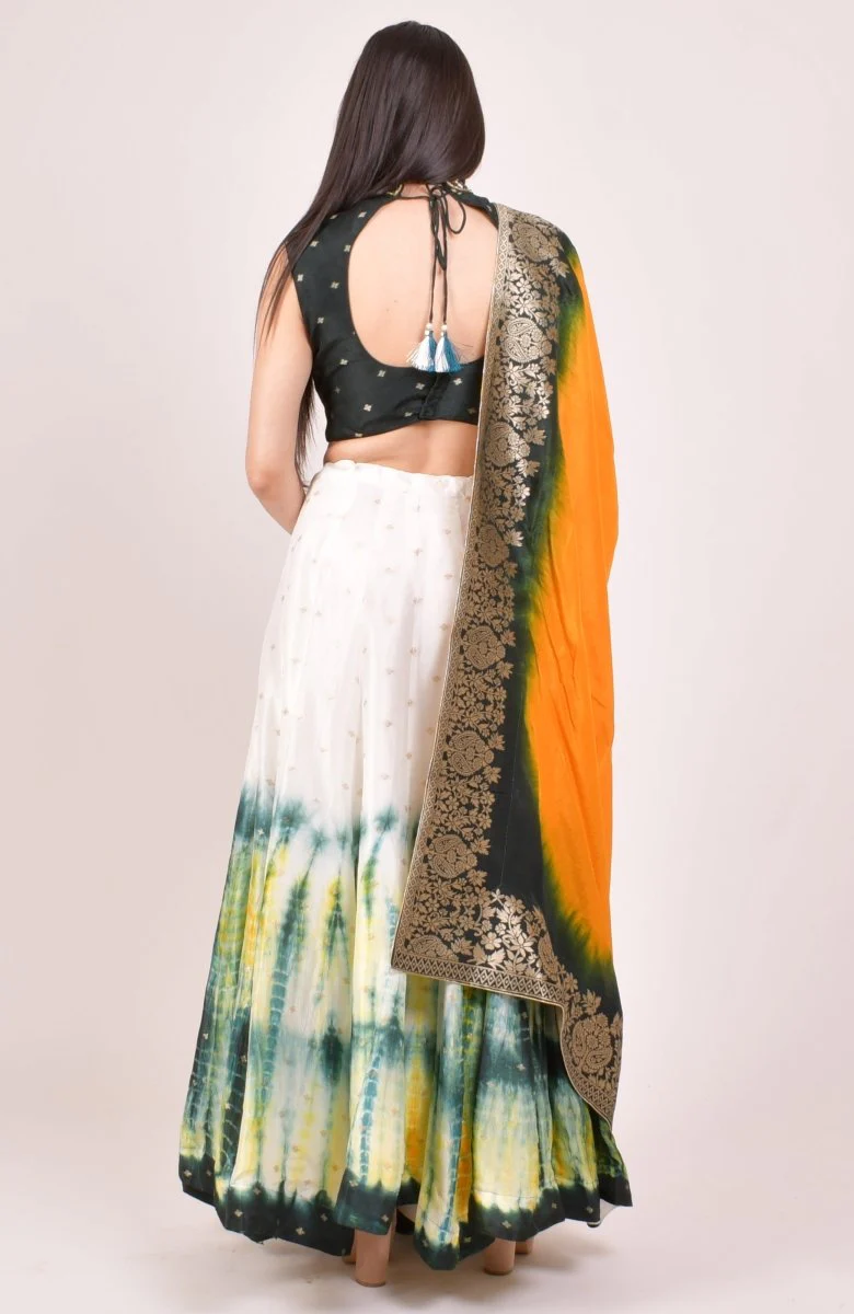 Silk Tie Dye Lehenga Choli Set - Image 2
