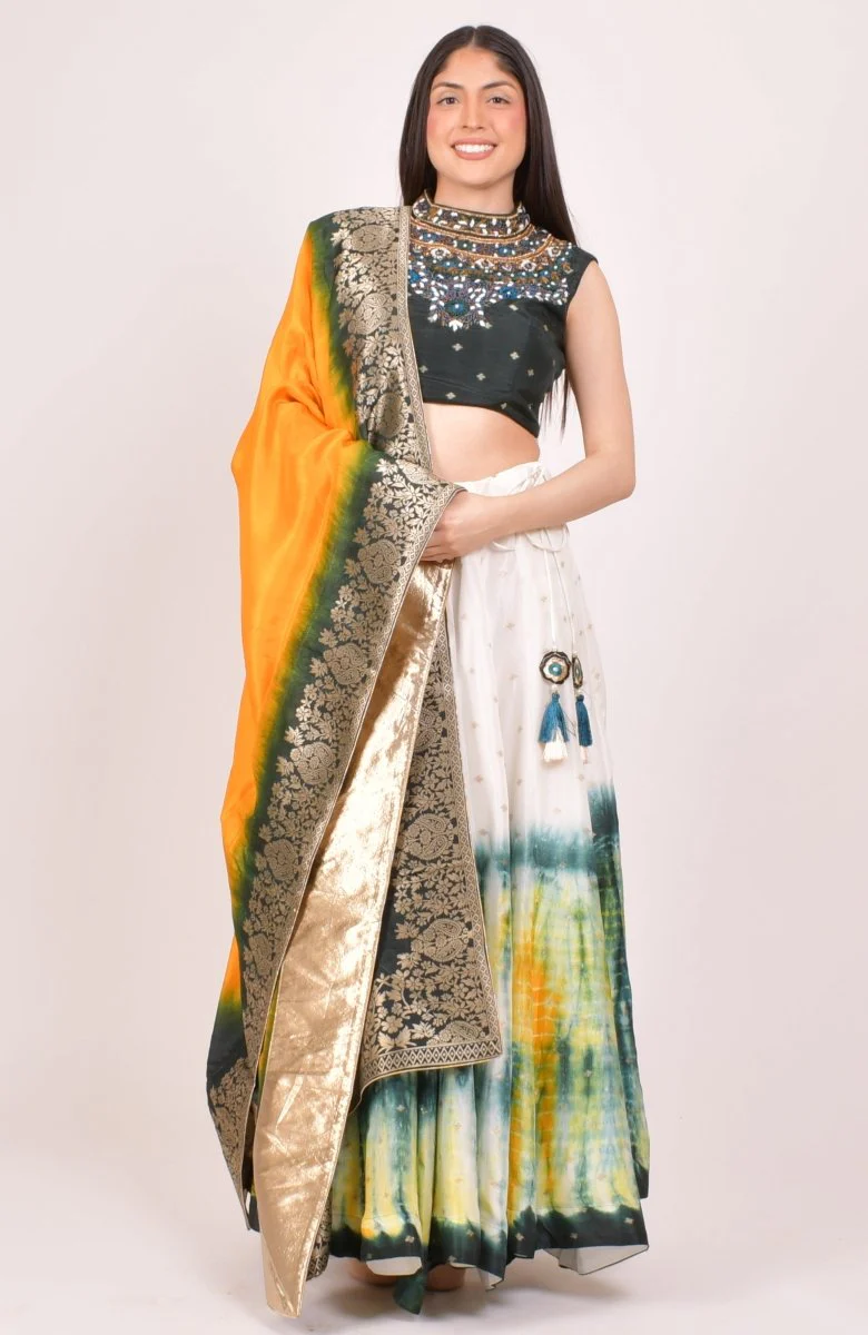 Silk Tie Dye Lehenga Choli Set - Image 4