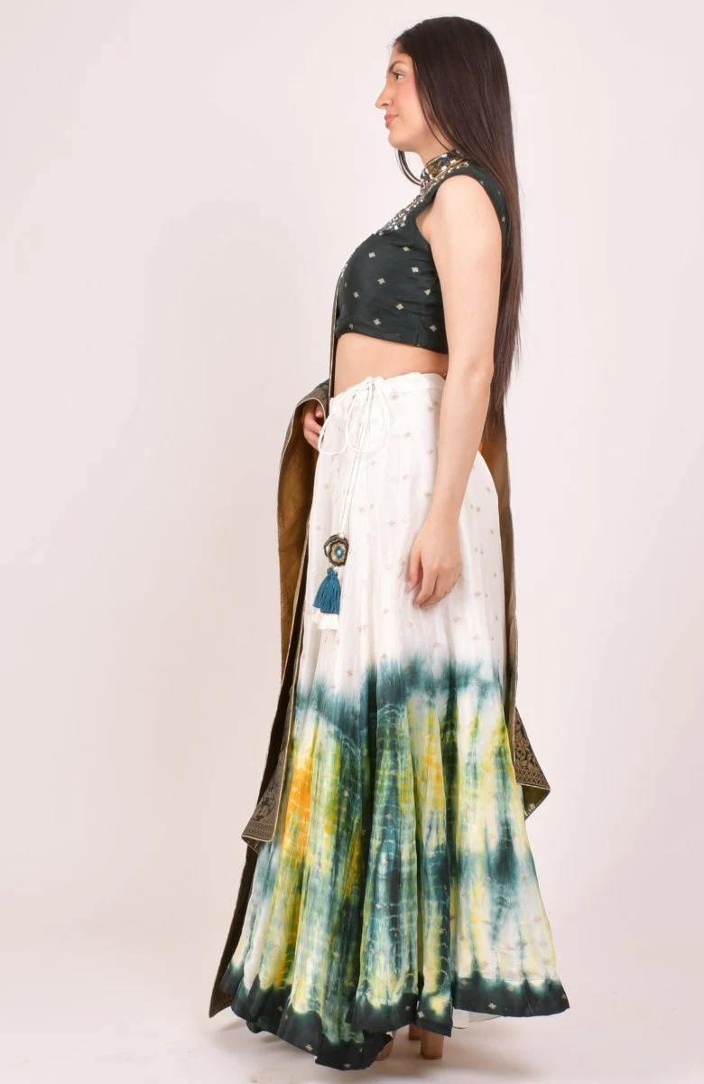 Silk Tie Dye Lehenga Choli Set - Image 5