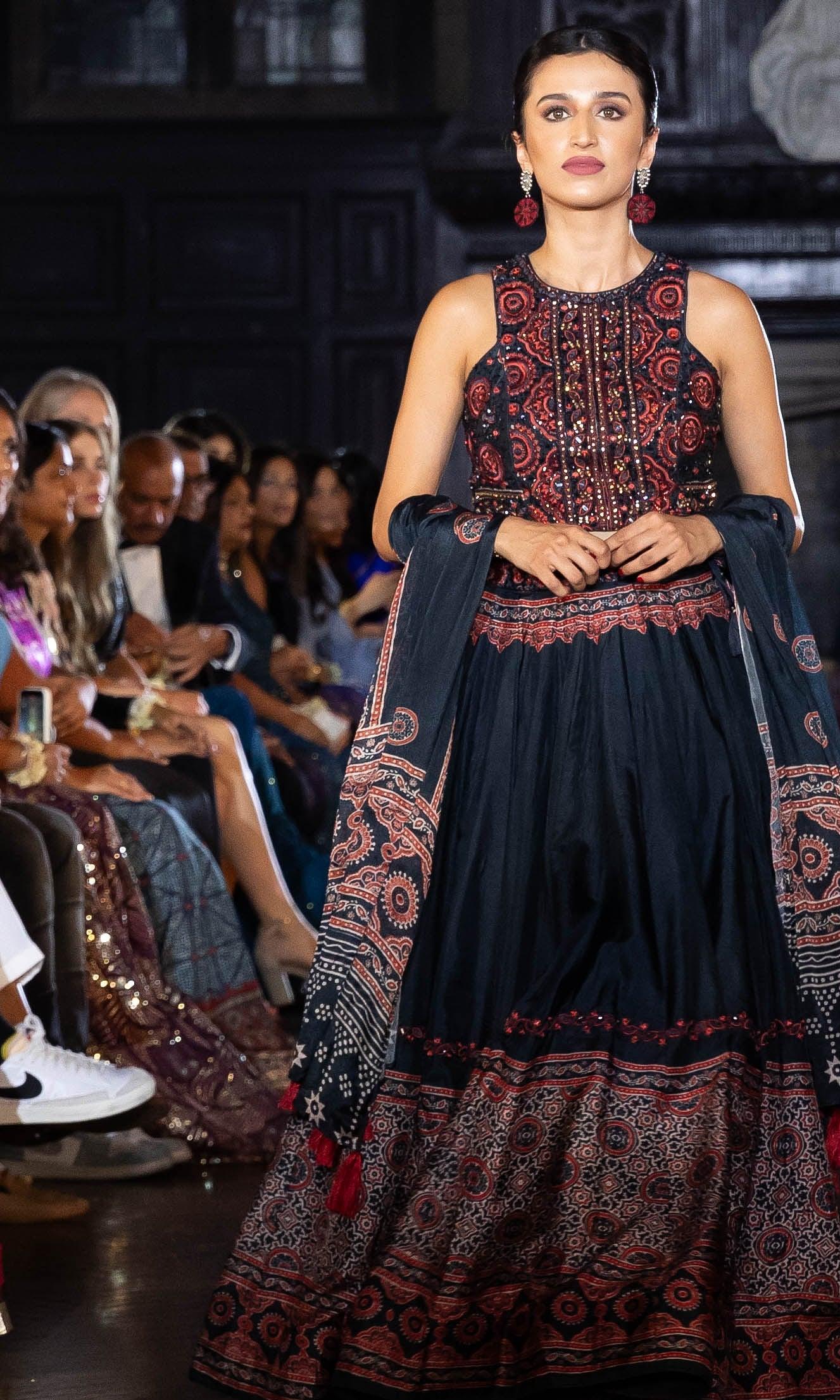 Black Lehenga with Hand Embroidered Blouse - Image 6