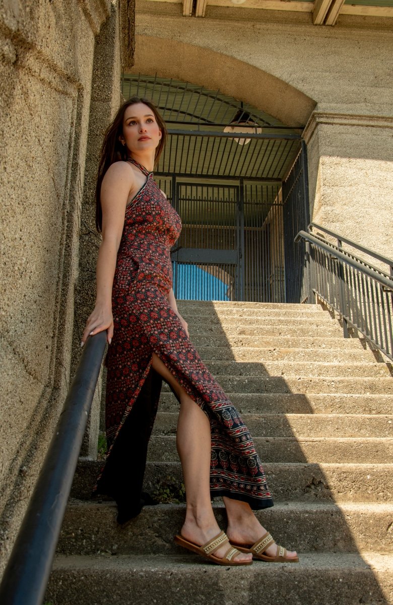 Double Slit Halter Maxi Dress - Image 4