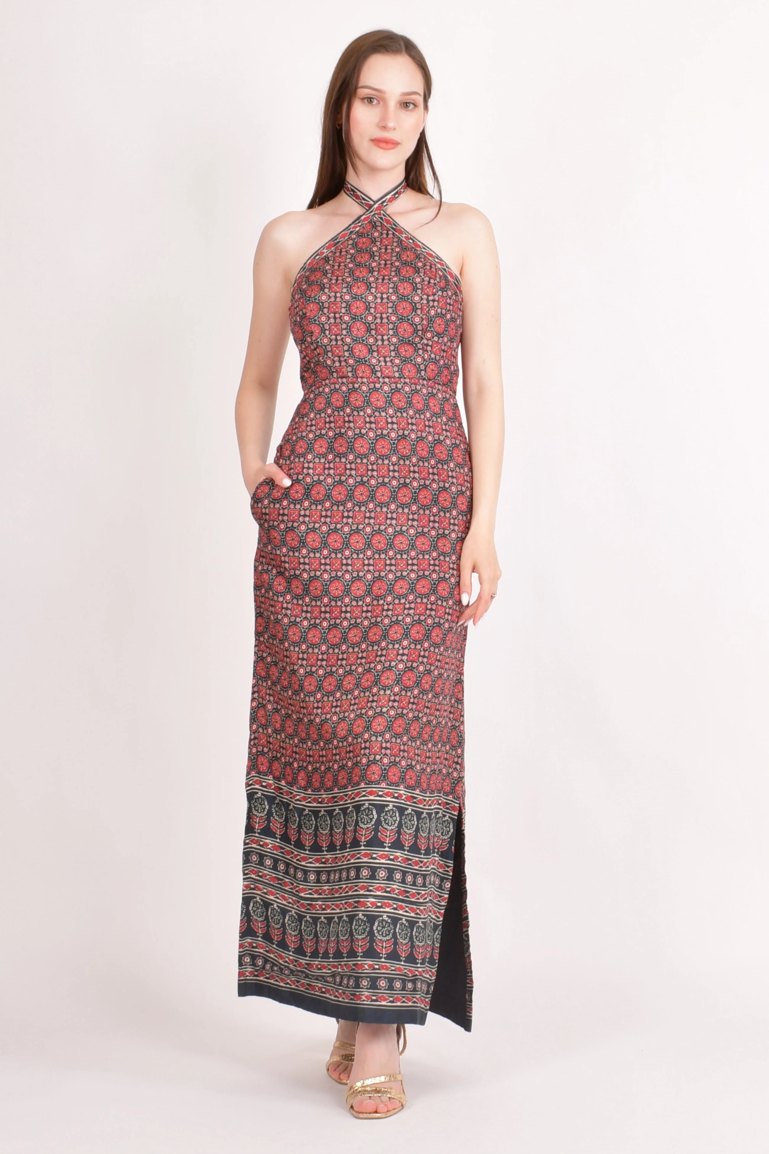 Double Slit Halter Maxi Dress - Image 5