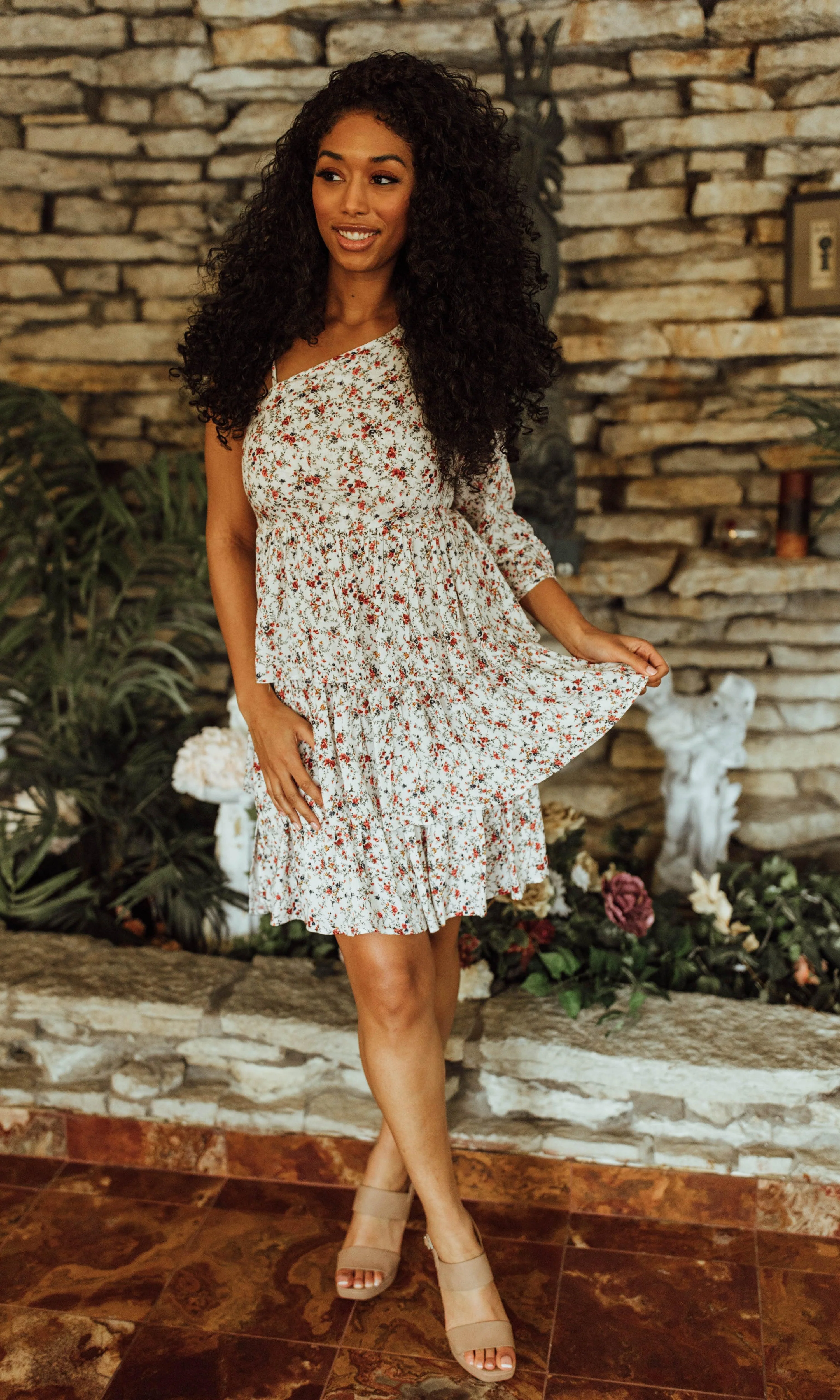 Rayon Convertible White Short Dress