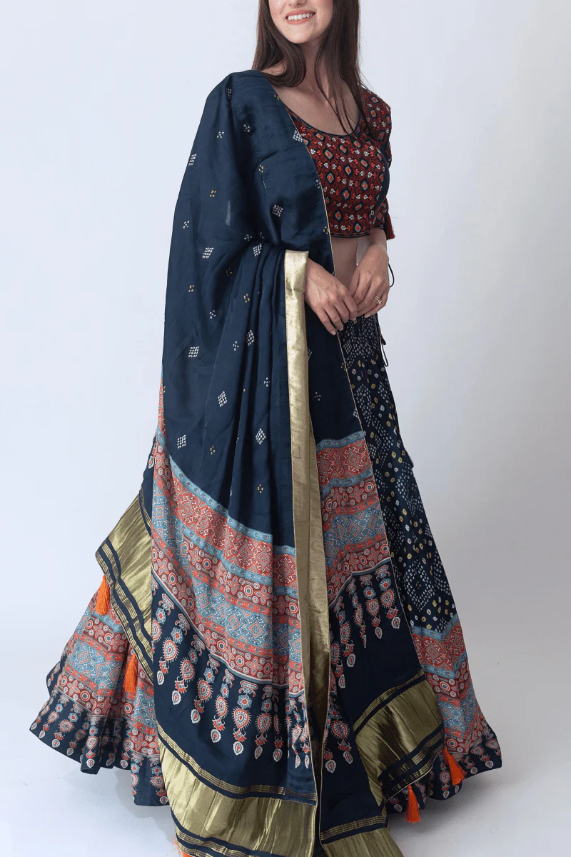Bandhani & Arakh Print Lehenga Choli - Image 6